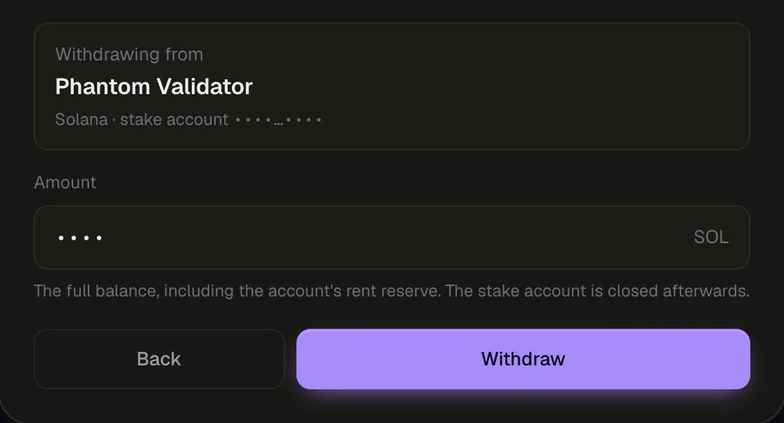Withdrawing a Solana stake account's full balance